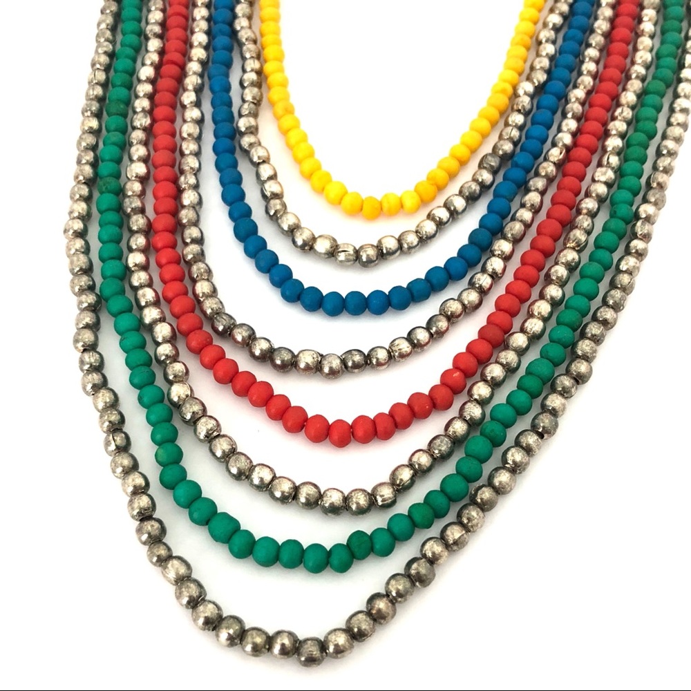 Vintage Multi-Strand Beaded Statement Necklace - image 8